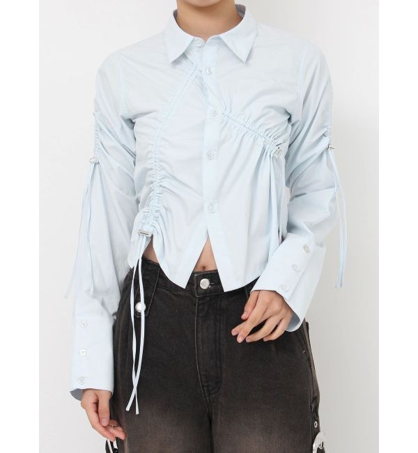jouetie「アシメドロストギャザーシャツ」|シャツ・ブラウス|