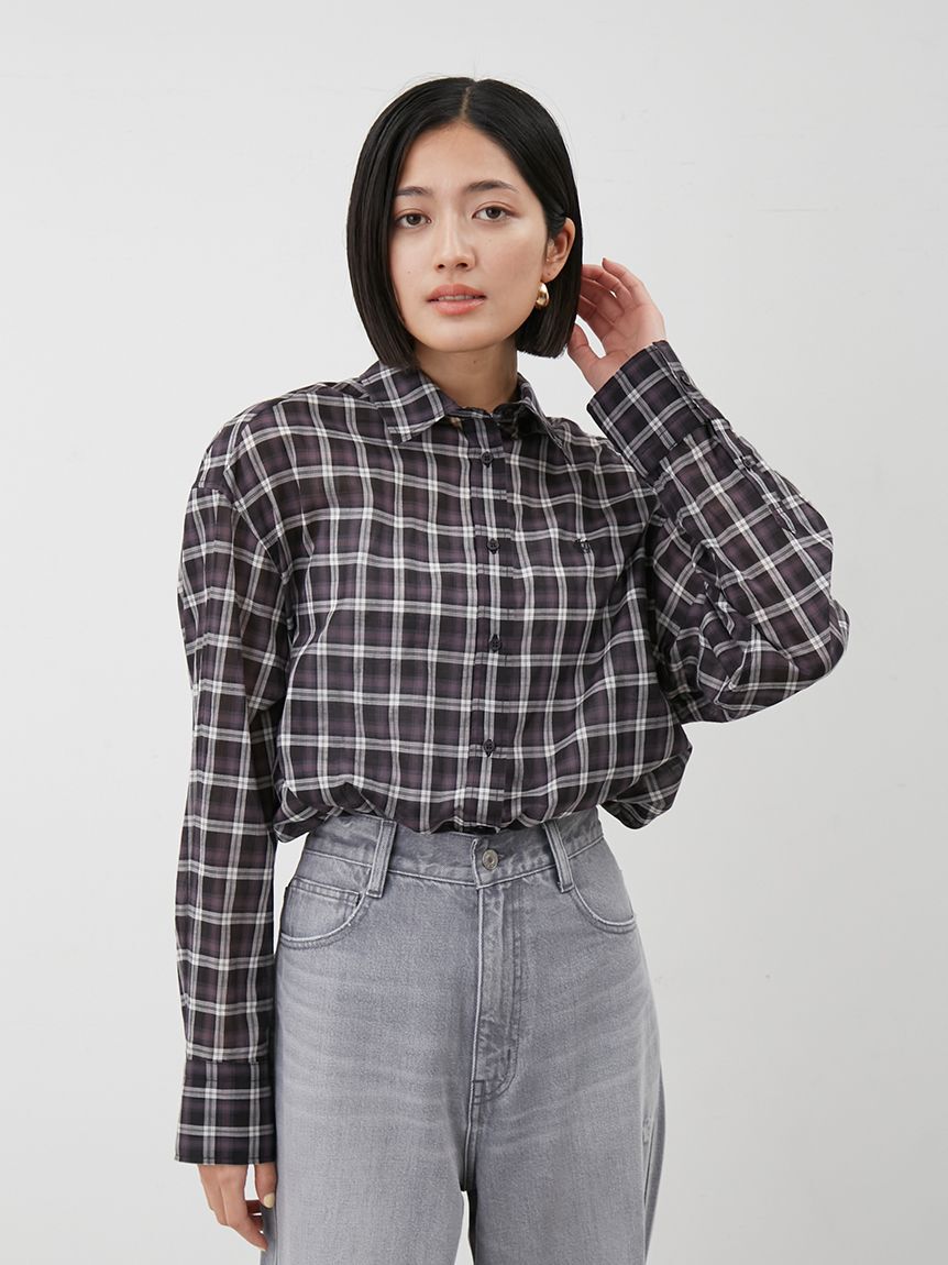 Mila Owen「2wayシャツ衿シアーボウタイブラウス」|シャツ・ブラウス|