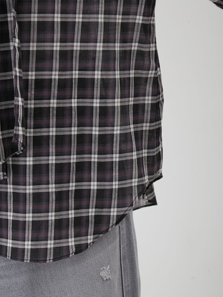 Mila Owen「2wayシャツ衿シアーボウタイブラウス」|シャツ・ブラウス|