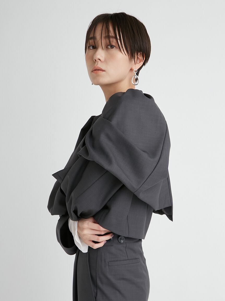 emmi atelier「【emmi atelier】金子綾 コラボケープ付きブラウス」|シャツ・ブラウス|