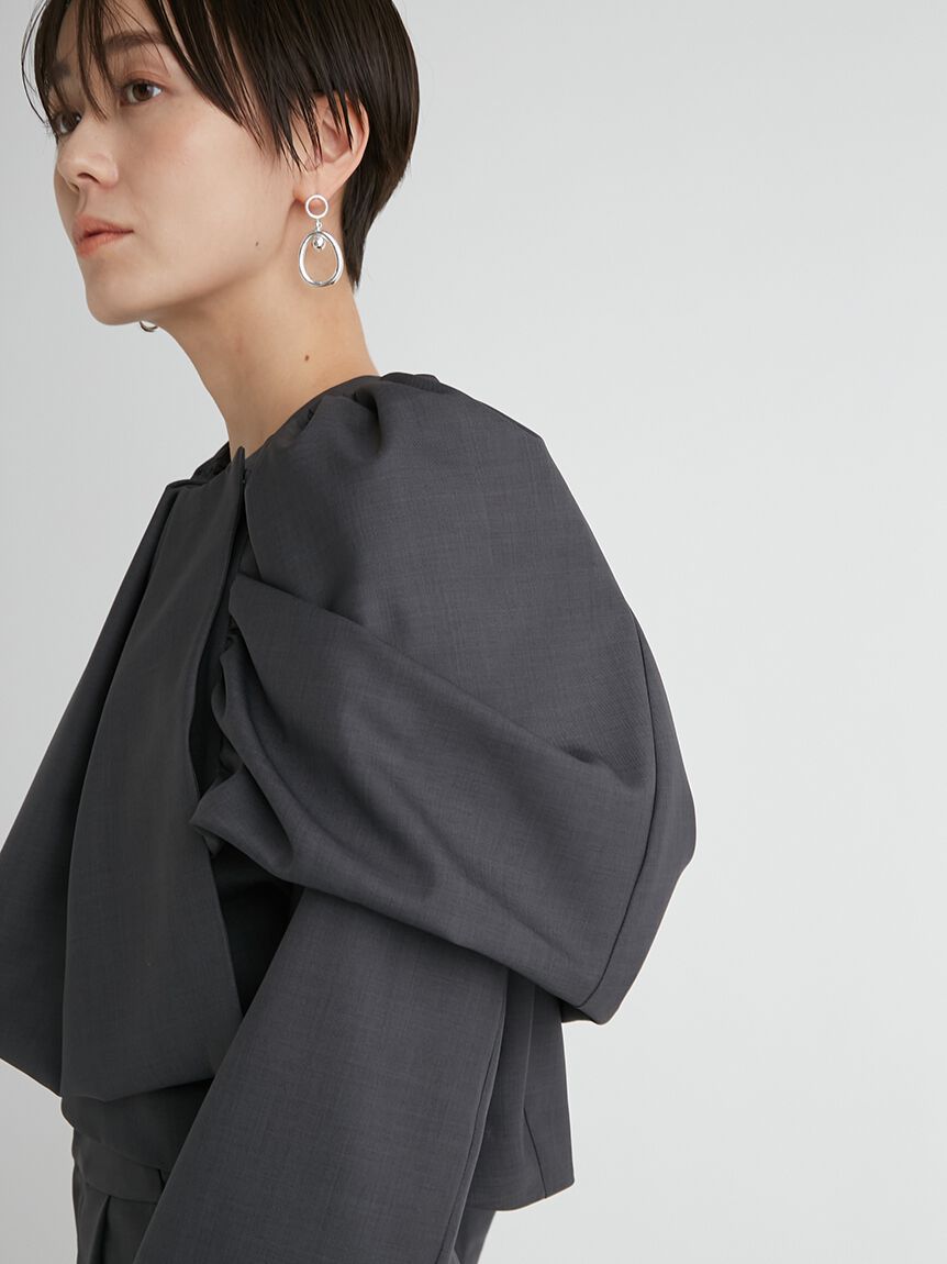 emmi atelier「【emmi atelier】金子綾 コラボケープ付きブラウス」|シャツ・ブラウス|