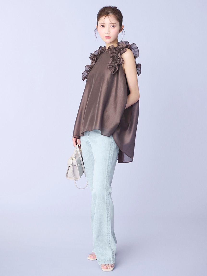 CELFORD「Aラインフレアラッフルブラウス」|シャツ・ブラウス|