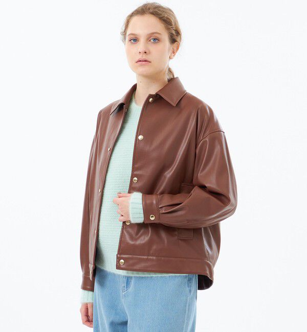 MACKINTOSH PHILOSOPHY「【WEB&一部店舗限定】Faux Leatherブルゾン」|ブルゾン・スタジャン|キャメル