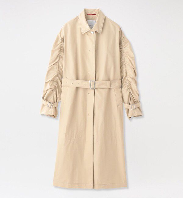  「ギャザースリーブオーバーコート」|ステンカラーコート|