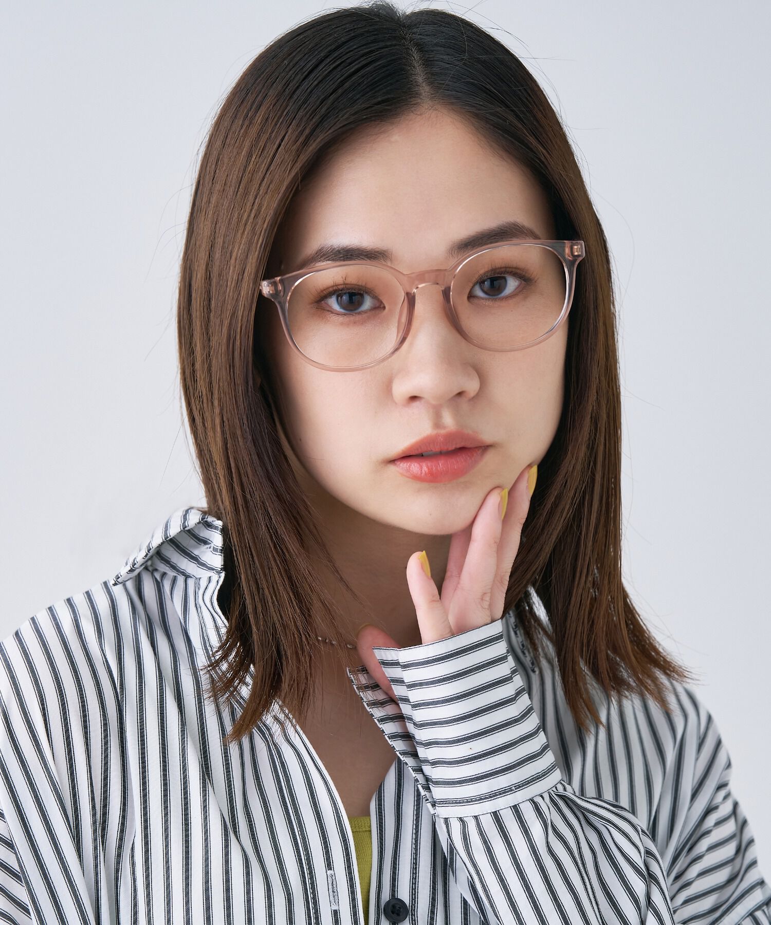  「ボストン型 メガネ｜中顔面短縮みえメガネ｜軽量 クリアフレーム 黒縁フレーム｜CLASSIC レンズ交換券付き」|メガネ|ブラウン