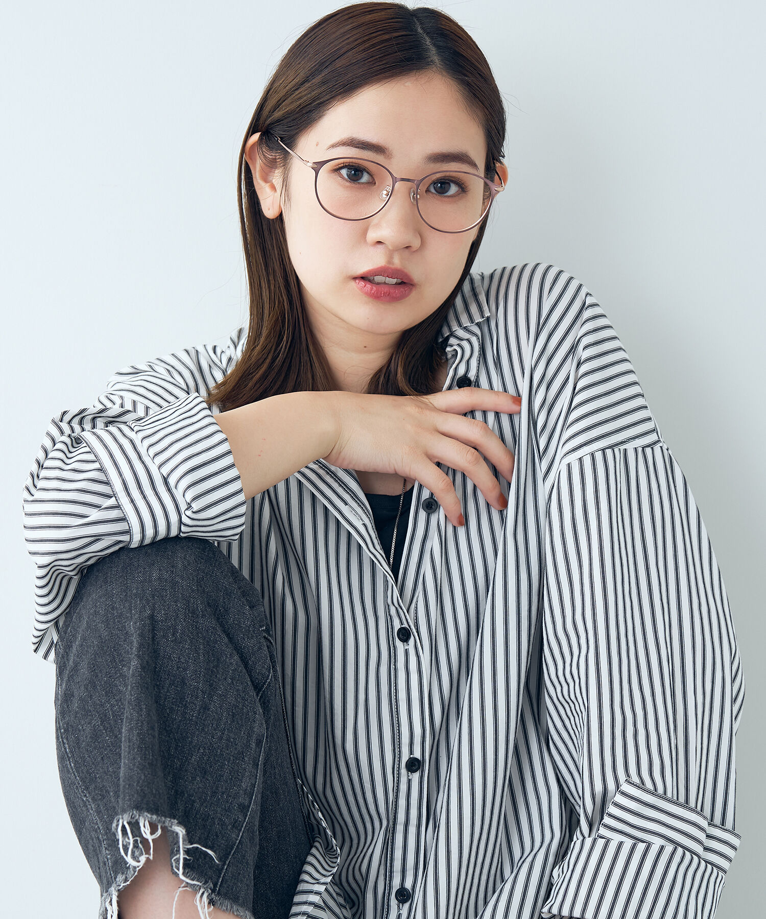  「ボストン型 メガネ｜丸みのあるメタルのボストンフレーム/CLASSIC レンズ交換券付き」|メガネ|ブラウン