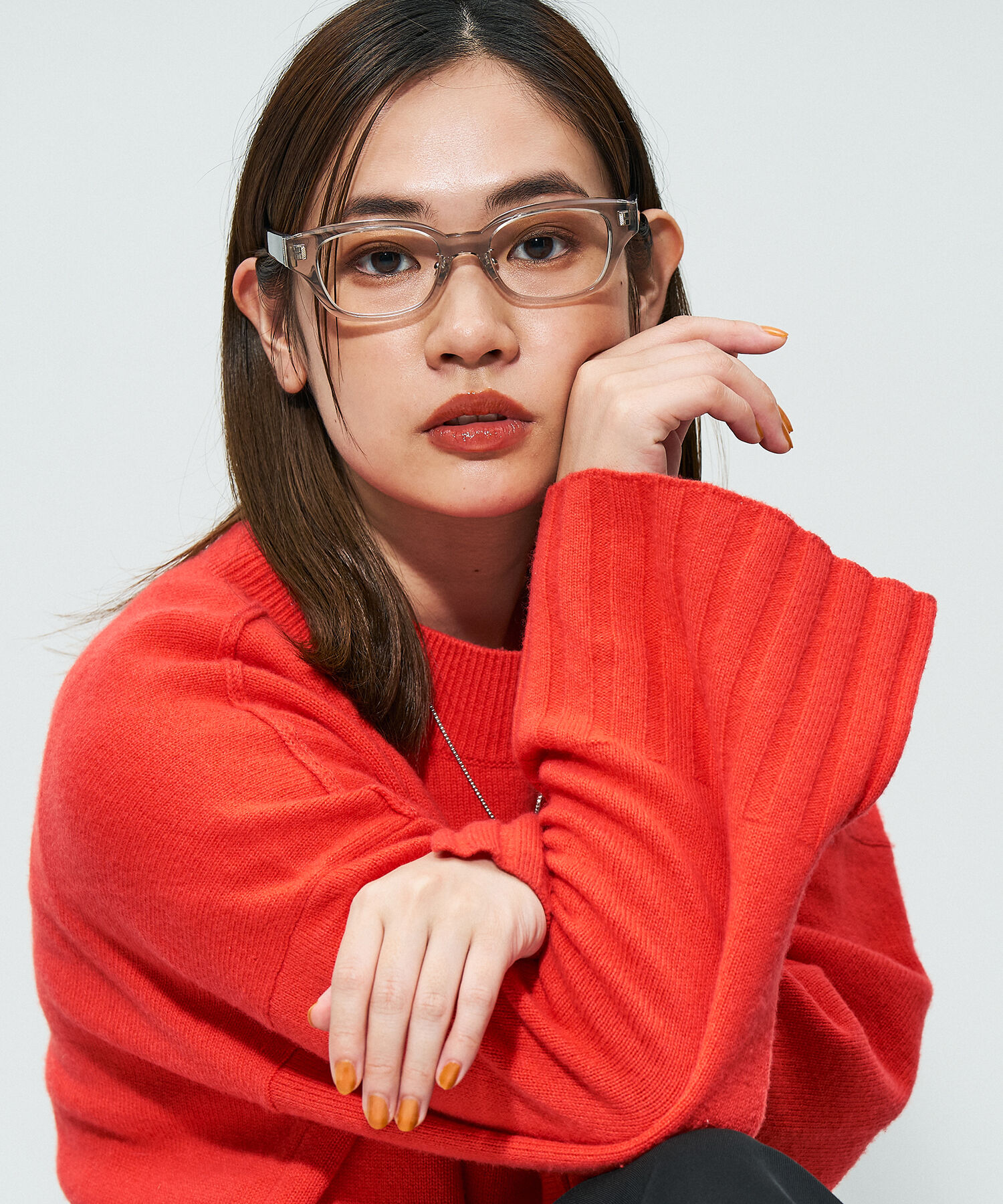  「Zoff｜STUDIO SEVEN｜ウェリントン型 メガネ｜太縁メガネ  クリア 黒縁 レンズ交換券付き」|メガネ|グレー