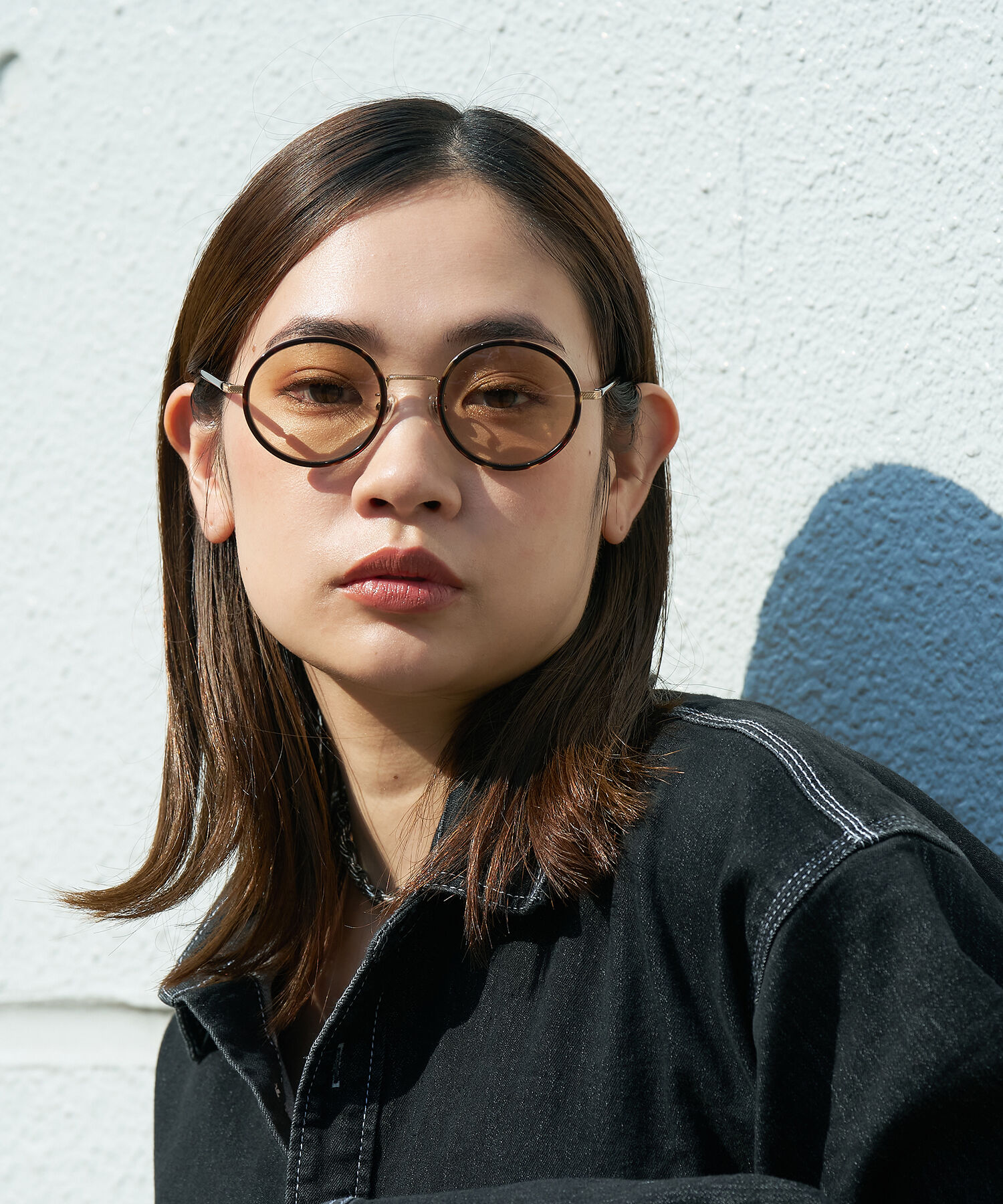  「【WEB限定】Zoff｜STUDIO SEVEN｜ラウンド型 丸型 サングラス UVカット 黒縁 べっ甲 ゴールド」|サングラス|