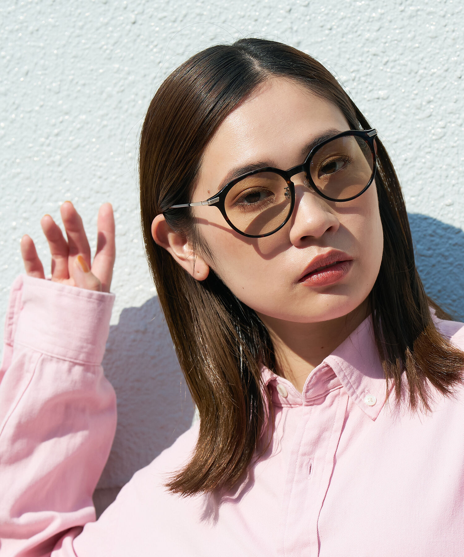  「【WEB限定】Zoff｜STUDIO SEVEN｜ボストン型 サングラス｜コンビネーションフレーム 黒縁 UVカット 」|サングラス|ブラウン