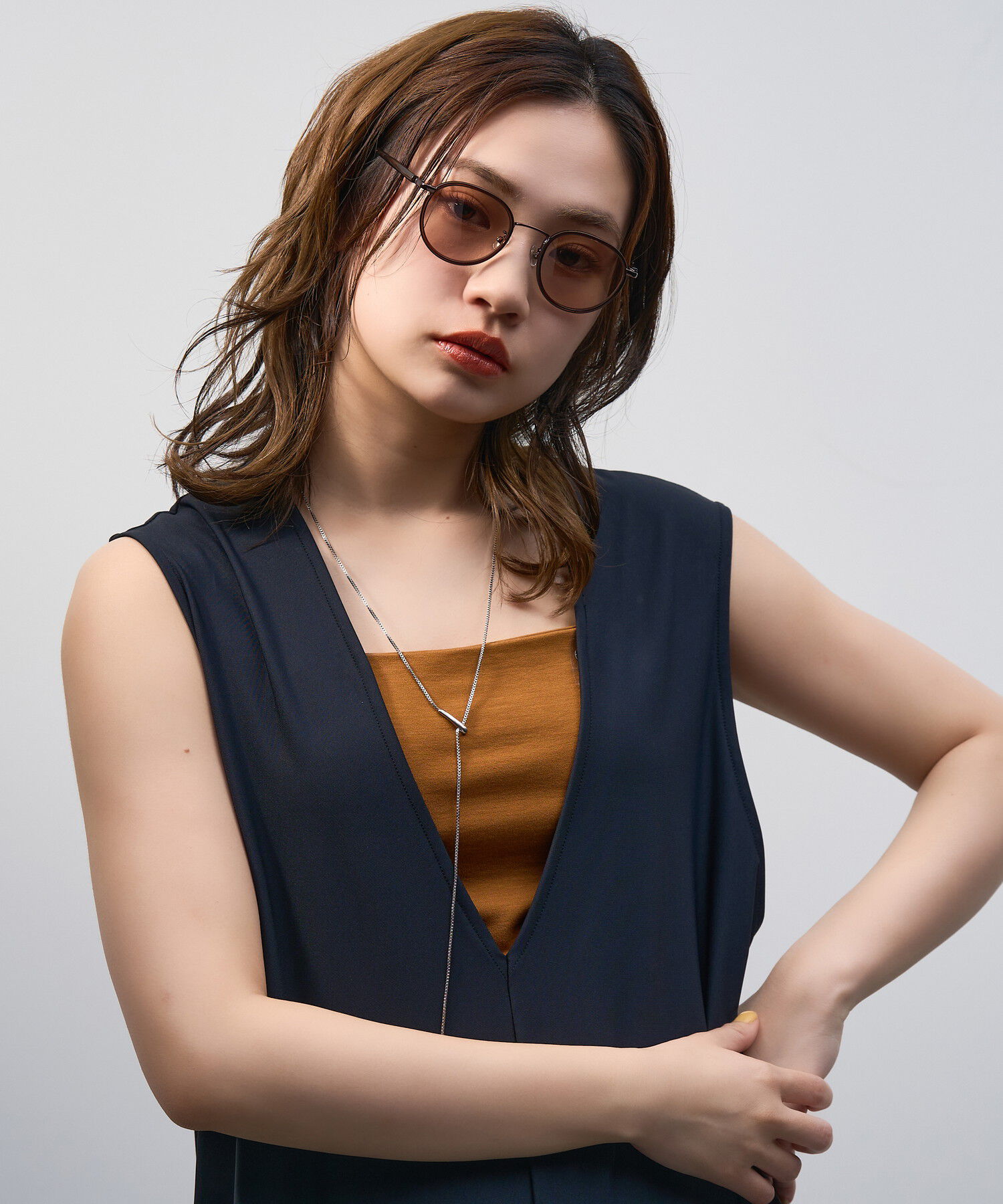  「Zoff | UNITED ARROWS ボストン型 サングラス メタルフレーム UVカット ズレ防止 ユナイテッドアローズ」|サングラス|