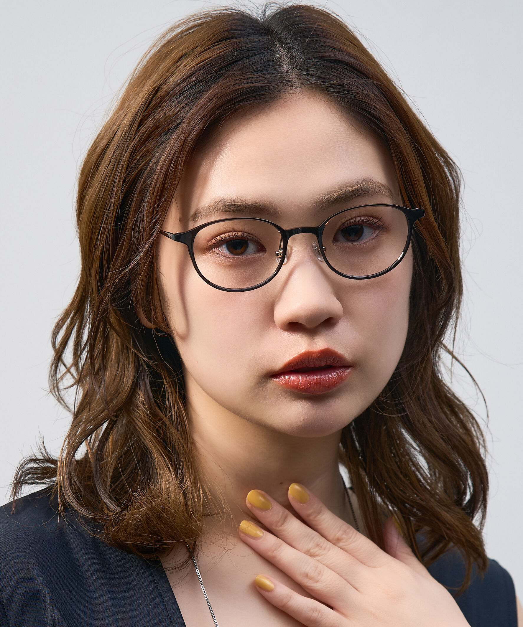  「ボストン型 軽量 メガネ｜ 軽量素材&times;チタン 大人可愛いメガネフレーム レンズ交換券付き」|メガネ|ブラウン