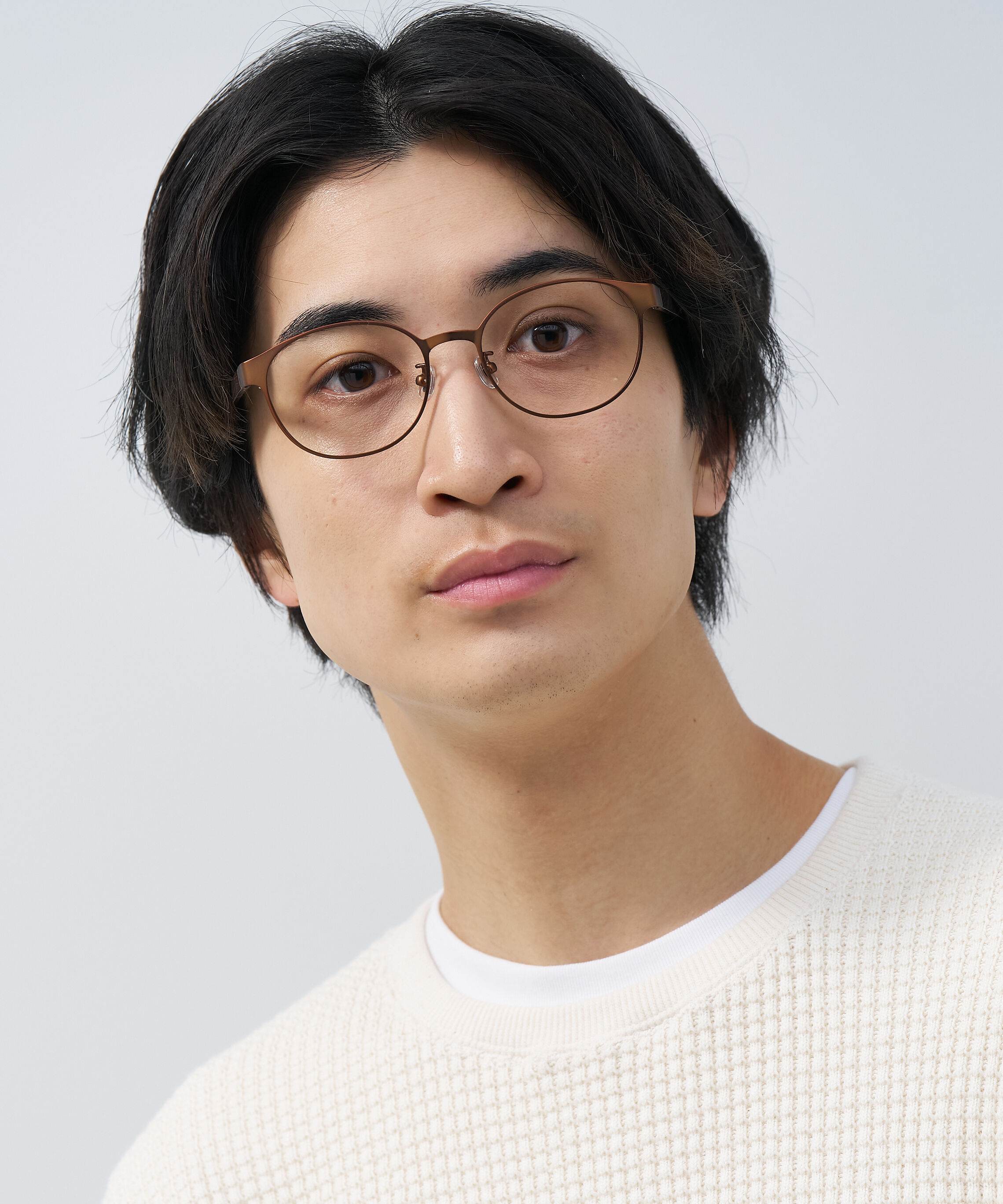  「ボストン型 大きめサイズ メガネ｜小顔効果 メタル&times;プラスチック 黒縁 レオパード柄 レンズ交換券付き」|メガネ|