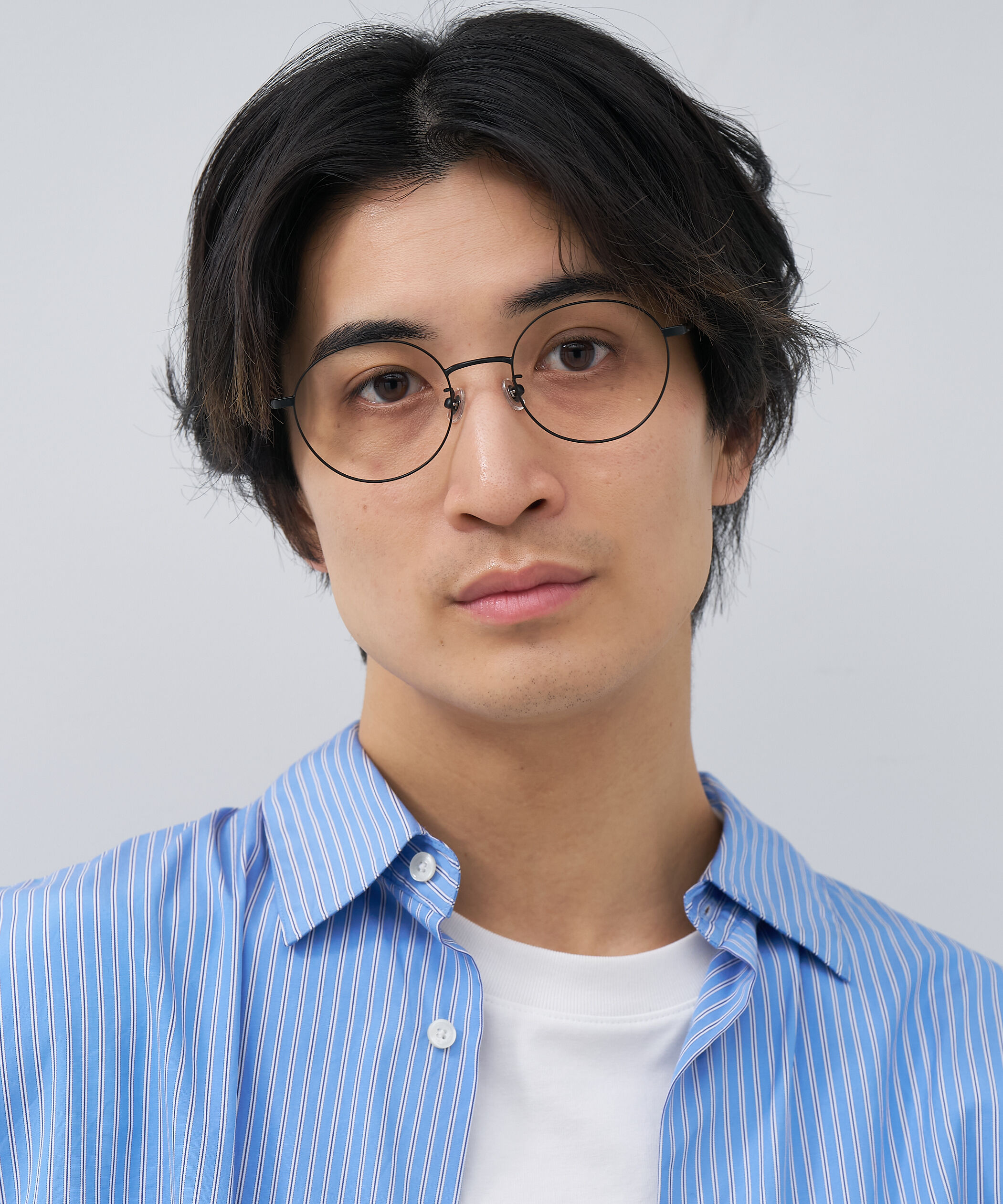  「ボストン型 華奢なラインで大人可愛い メガネ｜大きめサイズ 小顔効果 メタルフレーム レンズ交換券付き」|メガネ|