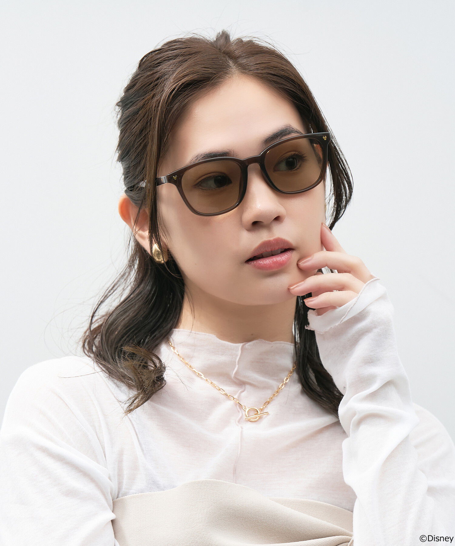  「ウェリントン型 サングラス Disney Collection created by Zoff &rdquo;Sunglasses&rdquo; ディズニー」|メガネ|ブラウン