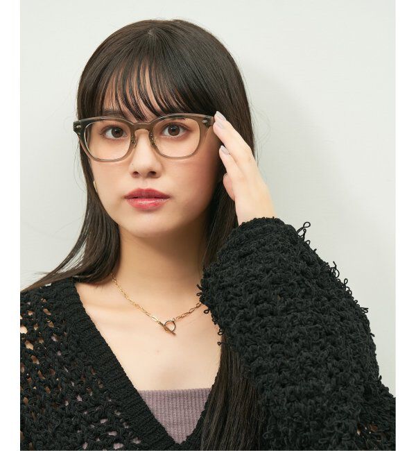  「Zoff｜emiri ウェリントン型 メガネ |辺見えみり 軽量 黒縁フレーム レンズ交換券付」|メガネ|