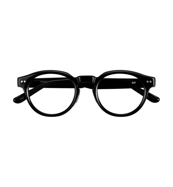 「Zoff｜ボストン型 メガネ｜黒縁フレーム 伊達・度付き レンズ交換券付」|メガネ|