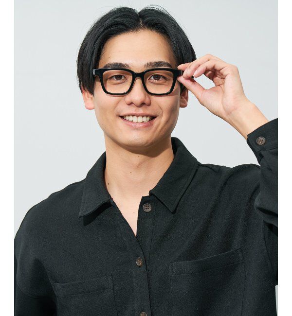  「ウエリントン型メガネ｜読書 レディース 女性用 大人可愛い 大理石｜Zoff｜CHIC レンズ交換券付」|メガネ|ブラック