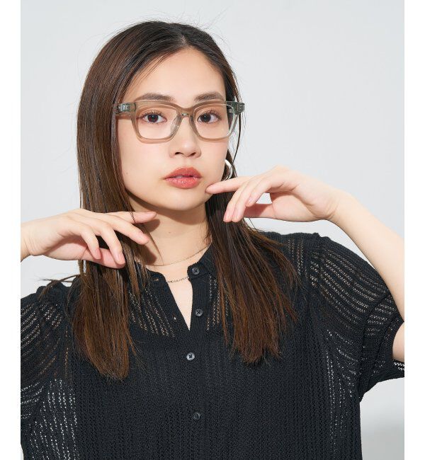  「ウエリントン型メガネ｜読書 レディース 女性用 大人可愛い 大理石｜Zoff｜CHIC レンズ交換券付」|メガネ|