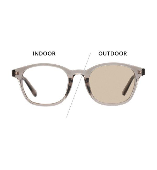  「【WEB限定】ウェリントン型 調光サングラス | カラーレンズ 軽量 紫外線対策 UVカット レンズの色が変わる」|サングラス|