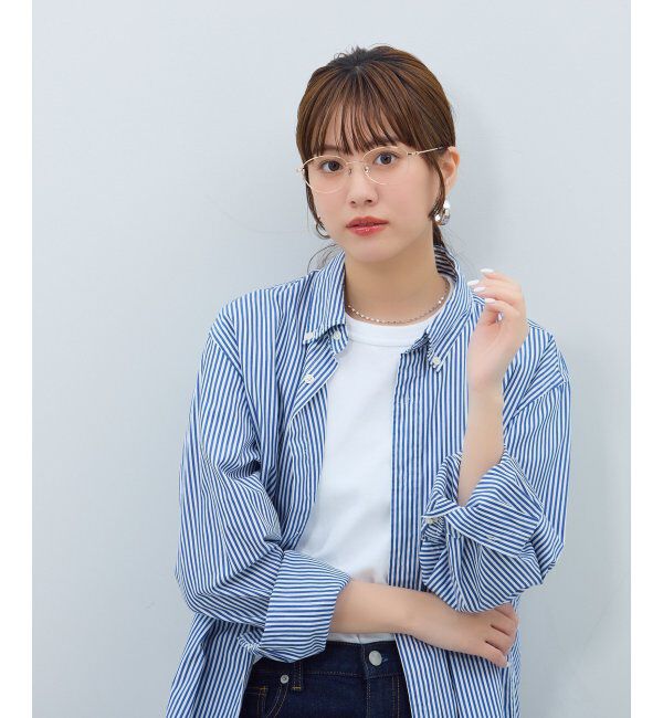  「オーバル型 メガネ | メタル 大人可愛い 伊達メガネ レディース レンズ交換券付」|メガネ|