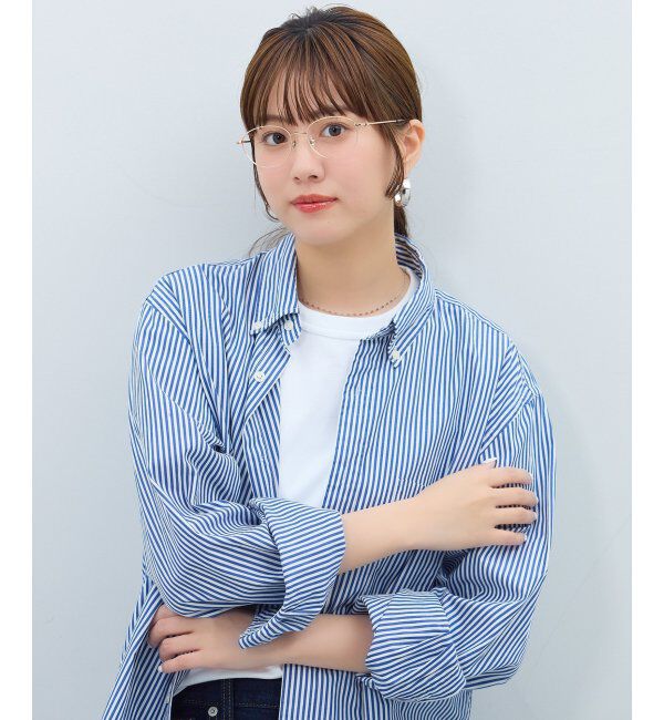  「オーバル型 メガネ | メタル 大人可愛い 伊達メガネ レディース レンズ交換券付」|メガネ|