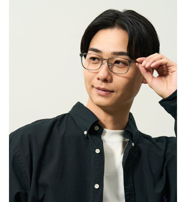  「ウェリントン型 メガネ | チタン 軽量 メタルフレーム 伊達メガネ ユニセックス ビジネス レンズ交換券付」|メガネ|