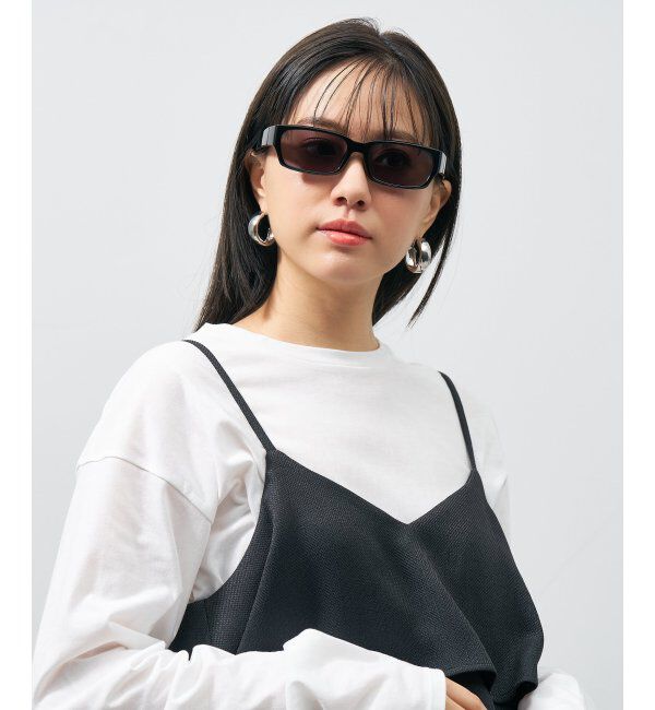  「スクエア型 サングラス【CLAP CLICK構造】 ずれ落ち防止｜太縁｜紫外線カット率99.9%以上 UVカット」|サングラス|