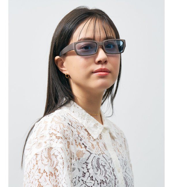  「スクエア型 サングラス【CLAP CLICK構造】 ずれ落ち防止｜太縁｜紫外線カット率99.9%以上 UVカット」|サングラス|シルバー