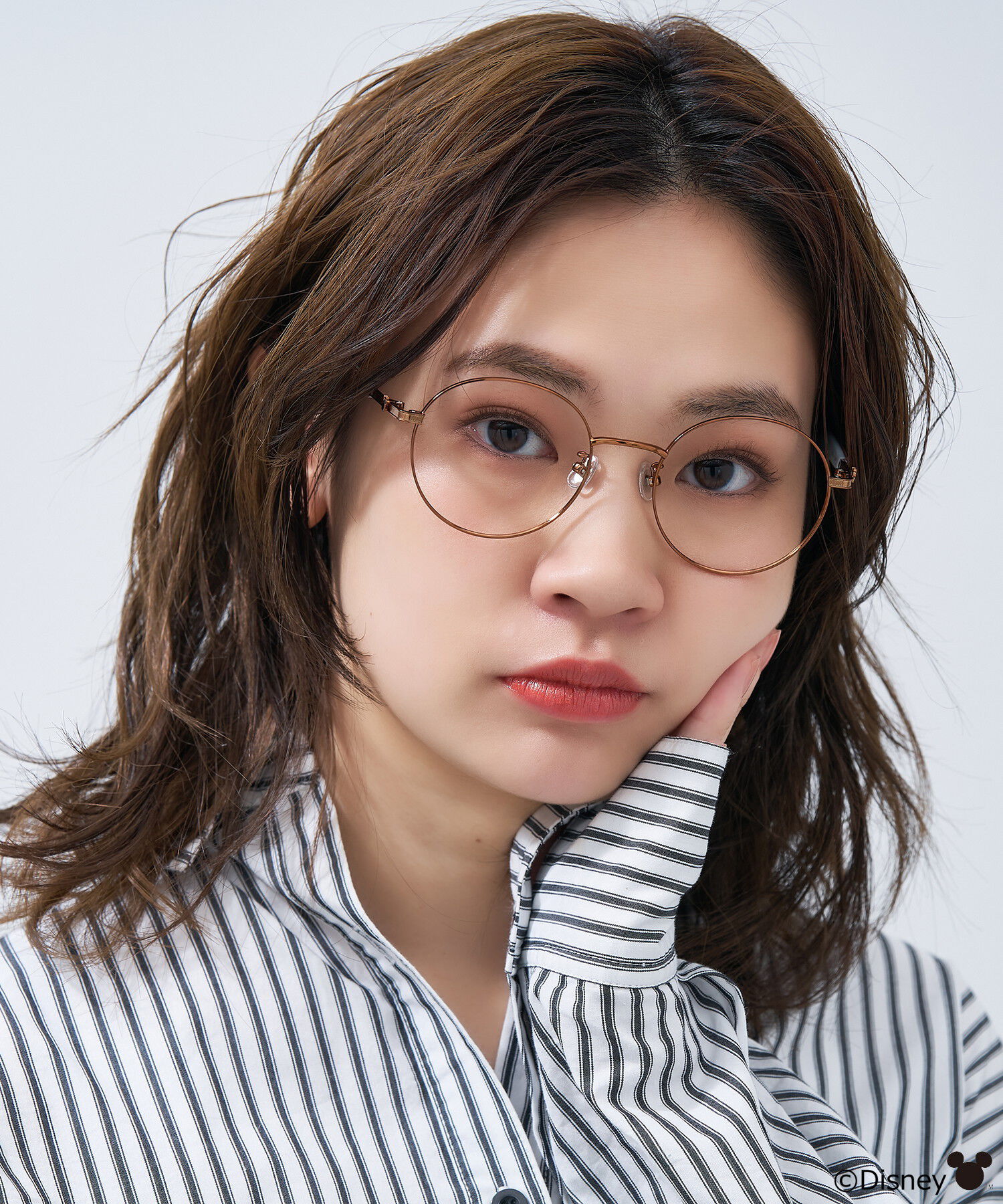  「Disney Collection created by Zoff &rdquo;PASTEL&rdquo; ミニーマウス メガネ くすみパステルカラー ﾚﾝｽﾞ交換券付」|メガネ|薄ブラウン