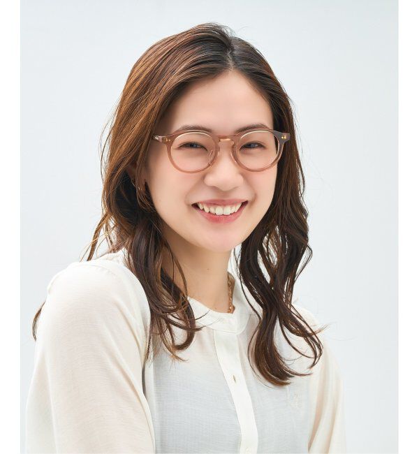  「Zoff｜Kirimaru ボストン型 メガネ   伊達メガネ｜うねうね 波型 小顔効果 レンズ交換券付」|メガネ|ブラウン系その他1