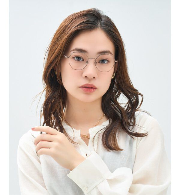  「Zoff｜Kirimaru ウェリントン型 メガネ   多角形フレーム 伊達メガネ うねうね 小顔効果 レンズ交換券付」|メガネ|ブラウン