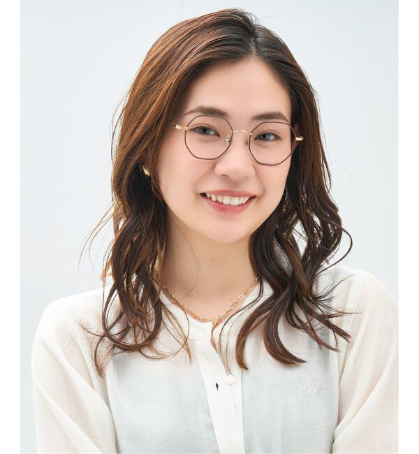  「Zoff｜Kirimaru ウェリントン型 メガネ   多角形フレーム 伊達メガネ うねうね 小顔効果 レンズ交換券付」|メガネ|