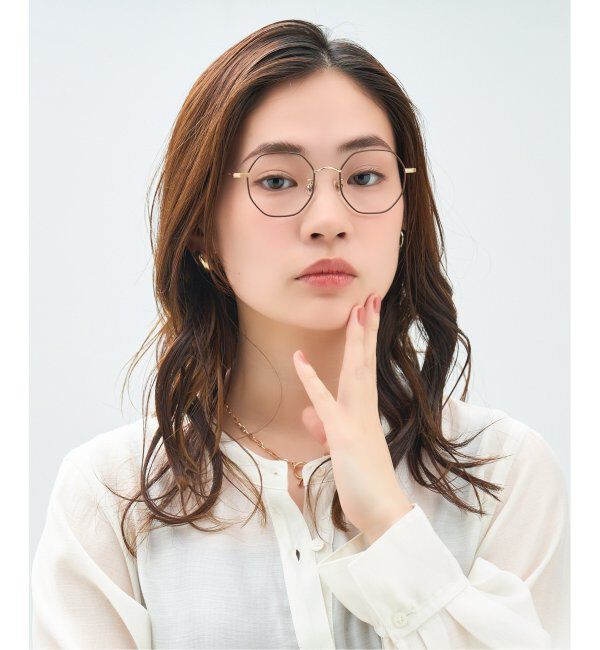  「Zoff｜Kirimaru ウェリントン型 メガネ   多角形フレーム 伊達メガネ うねうね 小顔効果 レンズ交換券付」|メガネ|