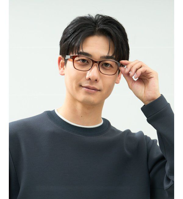  「ウェリントン型 メガネ｜軽量 柔軟性｜ズレ落ち防止｜伊達メガネ｜読書 ビジネス  レンズ交換券付」|メガネ|