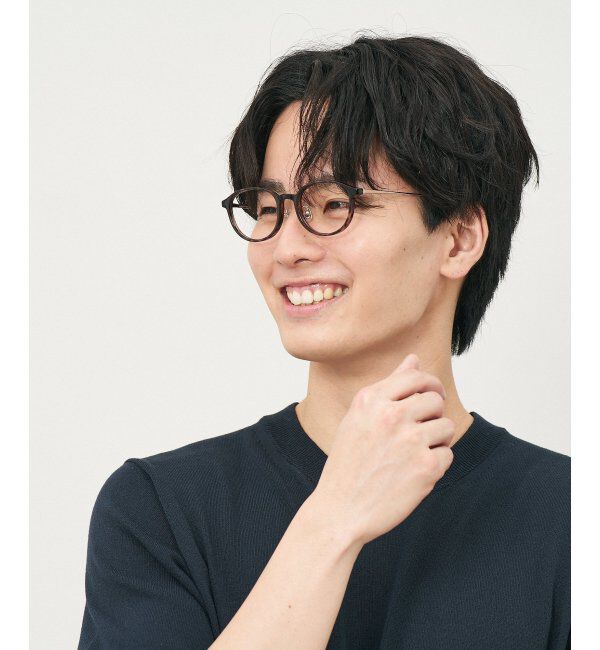  「ボストン型 メガネ｜TR&times;チタン 軽量素材 柔軟性  伊達メガネ 大人可愛い  レンズ交換券付」|メガネ|