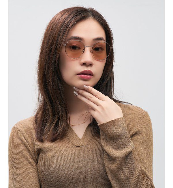  「SUNCUTGlasses/UV100%CUT ボストン型 サングラス メタルフレーム｜UVカット 紫外線対策｜ユニセックス__」|サングラス|ピンク