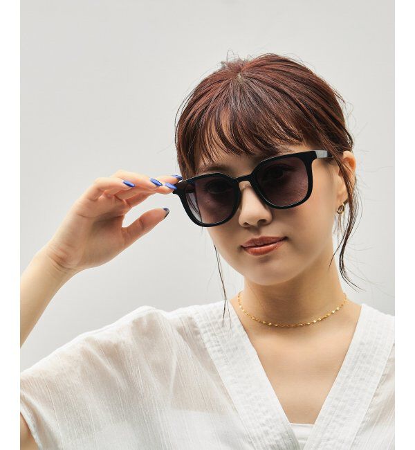  「SUNCUTGlasses/UV100%CUT サングラス ビッグシェイプ  カラーレンズ 紫外線対策 UVカット ユニセックス」|サングラス|ブラック