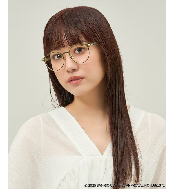  「Zoff｜はぴだんぶい 【けろけろけろっぴ モデル】メガネ｜伊達・度付きメガネ｜グッズ   レンズ交換券付」|メガネ|オリーブ1