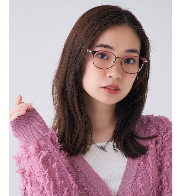  「ウェリントン型 メガネ | ラバーテンプル 伊達メガネ 度付きメガネ  Zoff｜FASHION  レンズ交換券付」|メガネ|レッド2