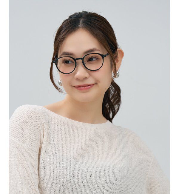  「Zoff｜Misato Mizukoshi  メガネ | 中顔面短縮みえ 大人可愛い｜水越みさと   レンズ交換券付」|メガネ|ブラック