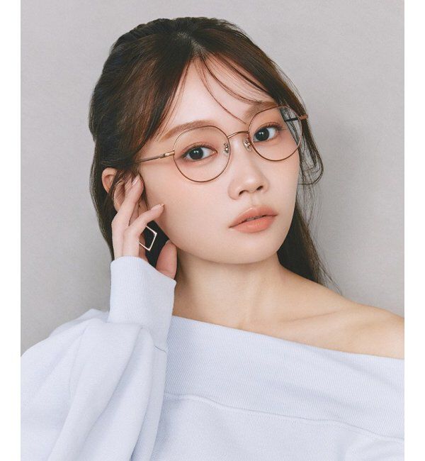  「Zoff｜Misato Mizukoshi  クラウンパントメガネ | 中顔面短縮みえ メタル｜水越みさと   レンズ交換券付」|メガネ|ブラウン