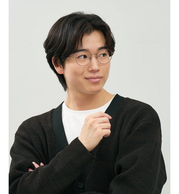  「Zoff｜Misato Mizukoshi  クラウンパントメガネ | 中顔面短縮みえ メタル｜水越みさと   レンズ交換券付」|メガネ|