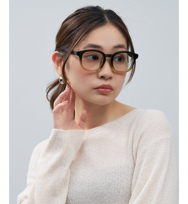  「SUNCUTGlasses/UV100%CUT クリアレンズ サングラス  | 太縁フレーム 紫外線対策 UVカット   」|サングラス|グリーン