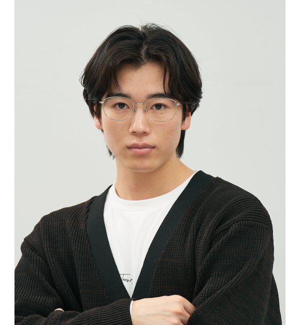  「ウェリントン型 メガネ | 四角 小顔効果 チタン 軽量 メタル 伊達・度付き Zoff  レンズ交換券付」|メガネ|