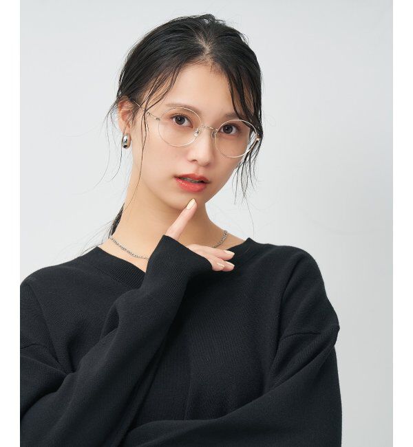  「ラウンド型 メガネ | 丸型 小顔効果 チタン 軽量 メタル 伊達・度付き ユニセックス Zoff  レンズ交換券付」|メガネ|ライトピンク