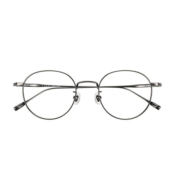  「ボストン型 メガネ | 丸型 チタン 軽量 メタル ゴールド 伊達・度付き ユニセックス Zoff  レンズ交換券付」|メガネ|