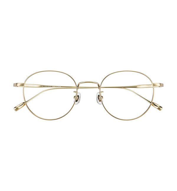  「ボストン型 メガネ | 丸型 チタン 軽量 メタル ゴールド 伊達・度付き ユニセックス Zoff  レンズ交換券付」|メガネ|