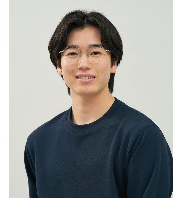  「ボストン型 メガネ | 丸型 チタン 軽量 メタル ゴールド 伊達・度付き ユニセックス Zoff  レンズ交換券付」|メガネ|