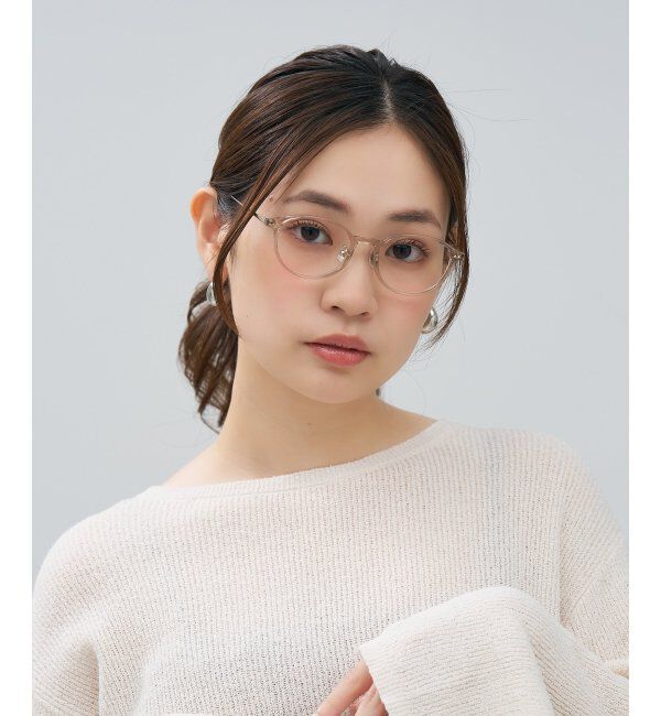  「ボストン型 メガネ | チタン TR素材 軽量 メタル 伊達・度付き 大人可愛い Zoff  レンズ交換券付」|メガネ|