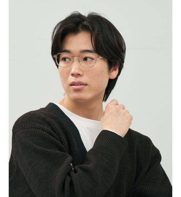  「ボストン型 メガネ | チタン TR素材 軽量 メタル 伊達・度付き 大人可愛い Zoff  レンズ交換券付」|メガネ|